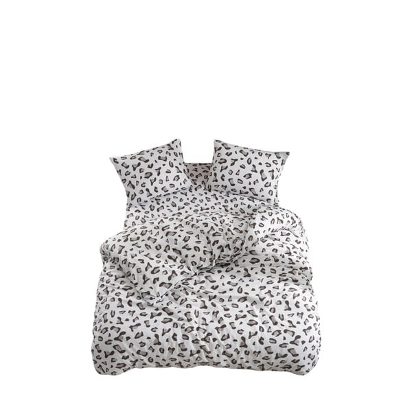 Baltos spalvos/pilkos spalvos viengulė/itin ilga patalynė su paklode/3 dalių 160x220 cm Modern – Mila Home