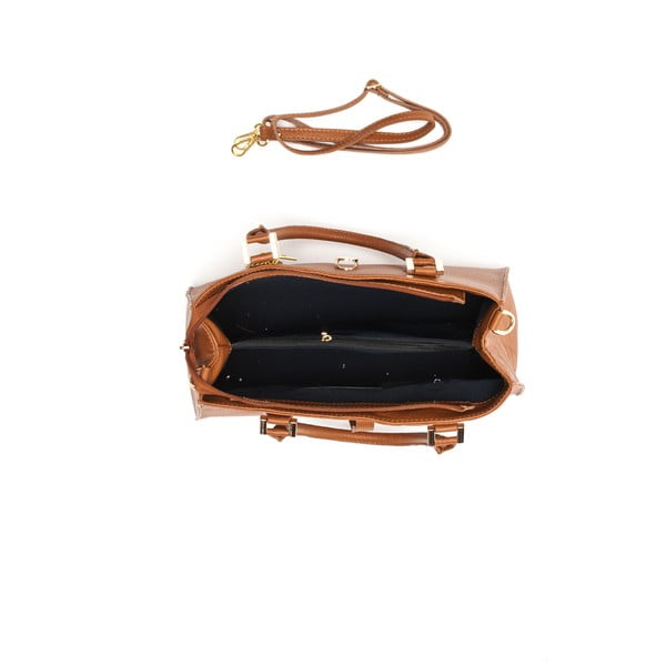 Elegantiška odinė rankinė 1078 Cognac-image-4