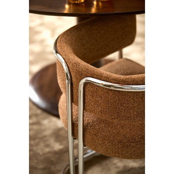 Šviesiai rudos spalvos iš audinio valgomojo kėdė su porankiais Adante – Light & Living-image-1