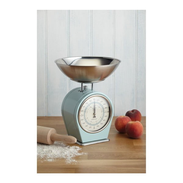 Kitchen Craft Living Nostalgija mėlynos spalvos virtuvinės svarstyklės, 4 kg talpos-image-1