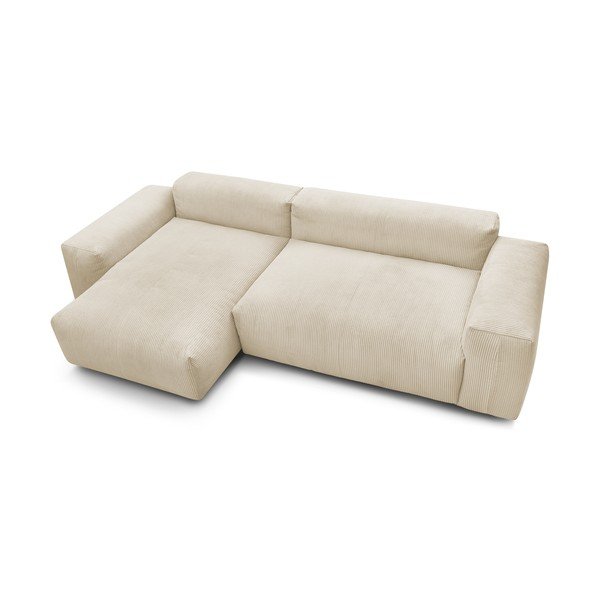 Smėlio spalvos velvetinė kampinė sofa (kairysis kampas) Lafayette - Bobochic Paris-image-3