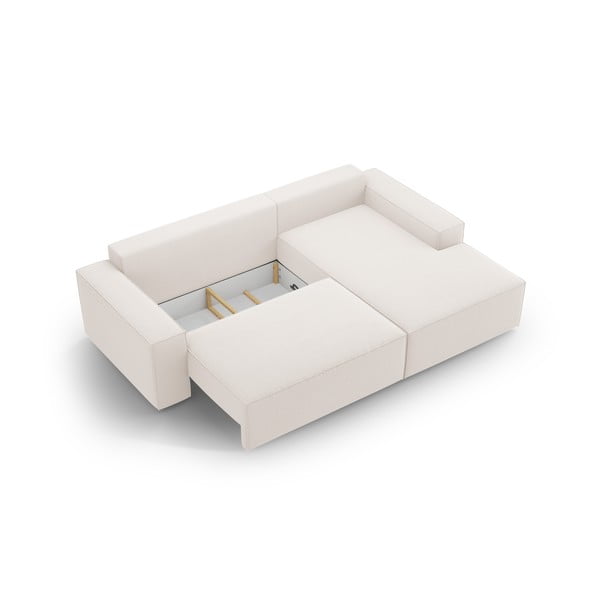 Sulankstoma kampinė sofa smėlio spalvos (su dešiniuoju kampu) Jodie – Micadoni Home-image-4