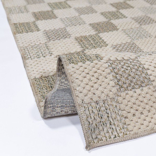 Skalbiamas žalios spalvos iš medvilnės mišinio kilimas 80x230 cm Muted Checkerboard – Flair Rugs-image-3