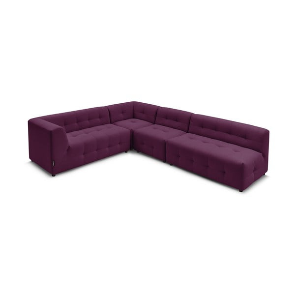 Tamsiai violetinė kampinė sofa (kairysis kampas) Kleber - Bobochic Paris-image-3