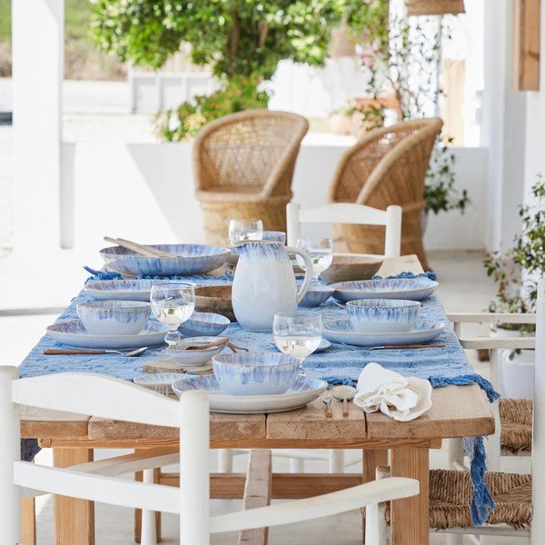 Mėlynos ir baltos spalvos akmens masės dubuo Costa Nova Brisa, ⌀ 23 cm-image-2