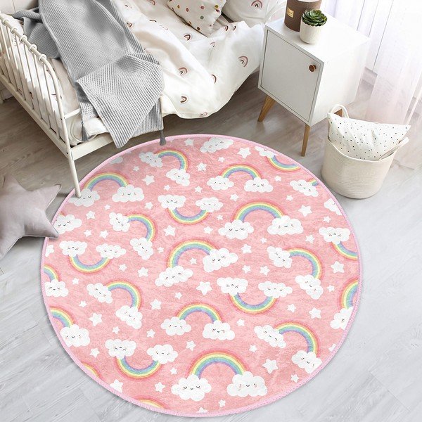 Vaikiškas kilimas rožinės spalvos ø 120 cm Comfort – Mila Home-image-1