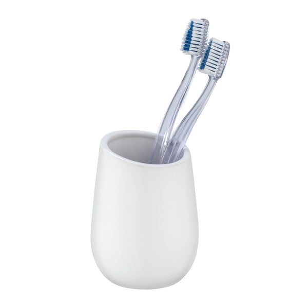 Baltas keraminis dantų šepetėlio puodelis Wenko Badi-image-1