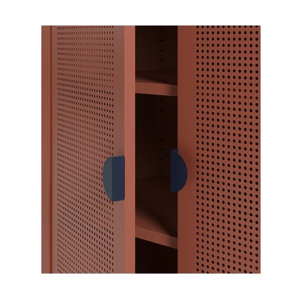 Terakotos spalvos iš metalo spintelė 70x100x40 cm Sayla – Marckeric-image-4