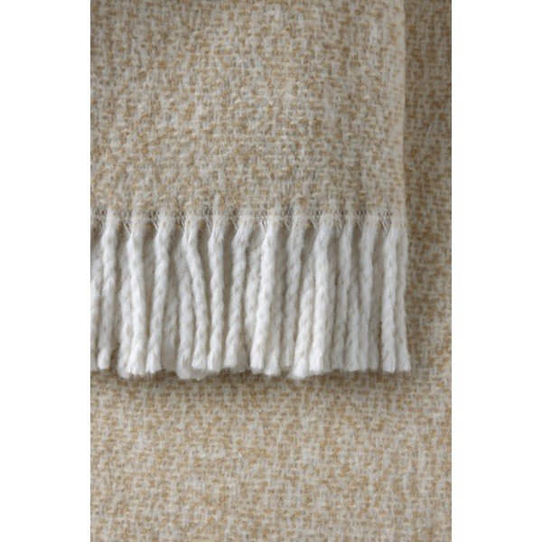 Smėlio spalvos iš medvilnės mišinio antklodė ir pledas 140x180 cm Rennes – Euromant-image-3