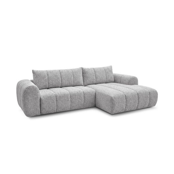 Šviesiai pilkos spalvos kampinė sofa (su dešiniuoju kampu/su gultu) Nesty – Bobochic Paris-image-3