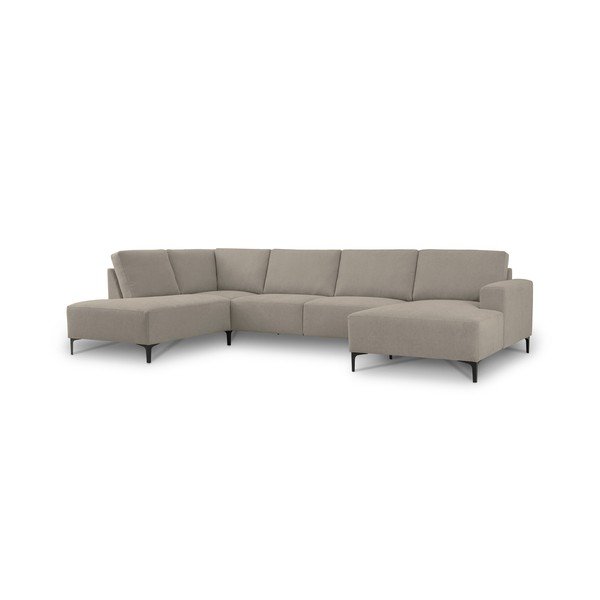 Šviesiai rudos spalvos kampinė sofa iš šenilinio audinio (su kairiuoju kampu/„U“ formos) Fabian – Scandic-image-2