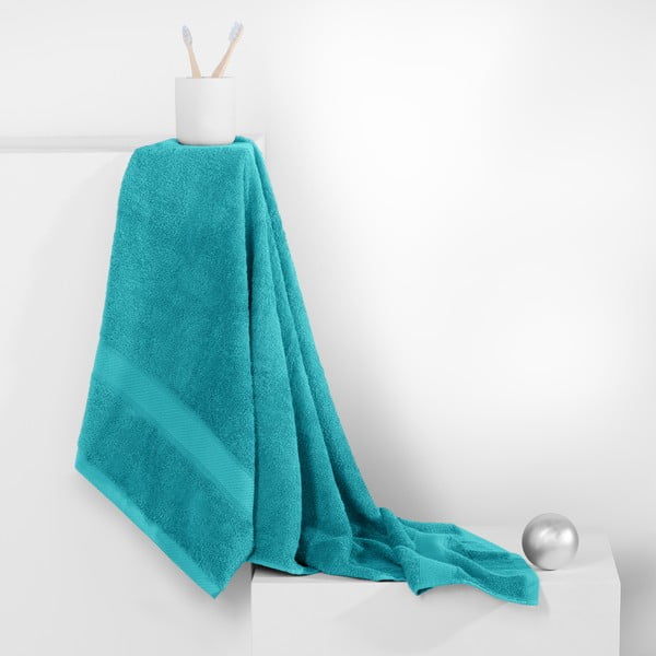 Mėlynos spalvos/turkio spalvos iš frote audinio iš bambuko mišinio rankšluostis 50x100 cm Bamby – DecoKing-image-1