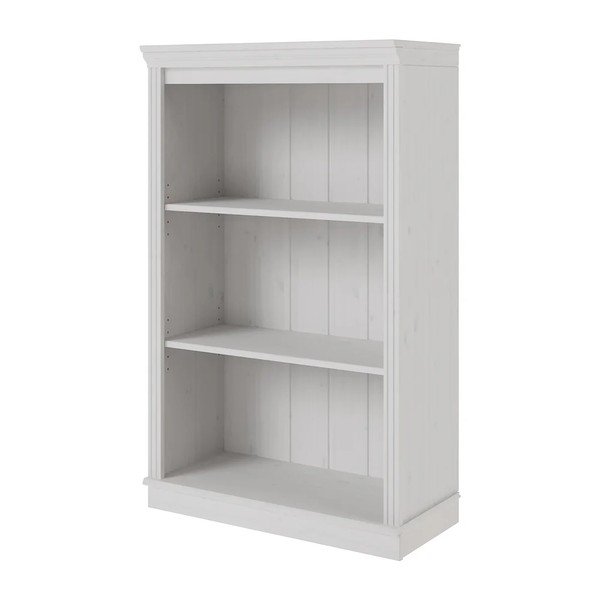 Baltos spalvos iš pušies masyvo knygų spinta  74x118x35 cm Anita – Støraa-image-3