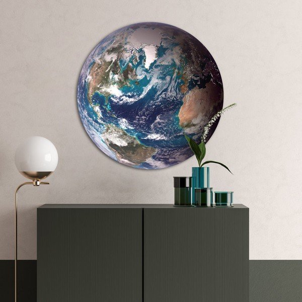 Paveikslas ø 70 cm Blue Marble – Malerifabrikken-image-1