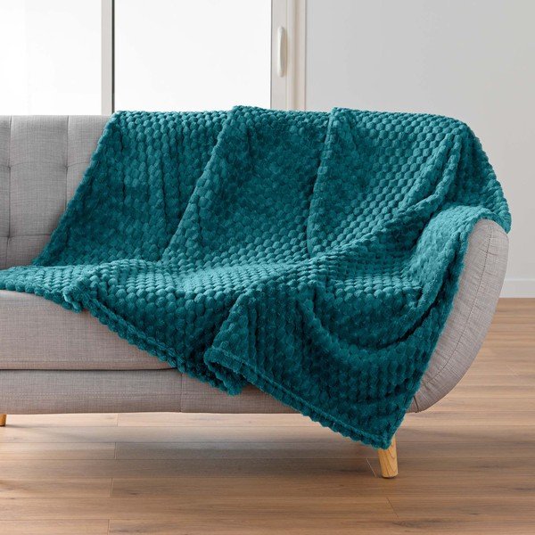 Mėlynos spalvos iš mikroflanelės antklodė ir pledas 125x150 cm Mini Frosty – douceur d'intérieur-image-1