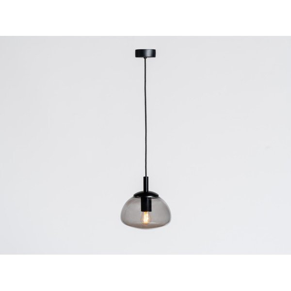 Kabantis šviestuvas juodos spalvos ø 30 cm su stiklo gaubtu Flin – CustomForm-image-1