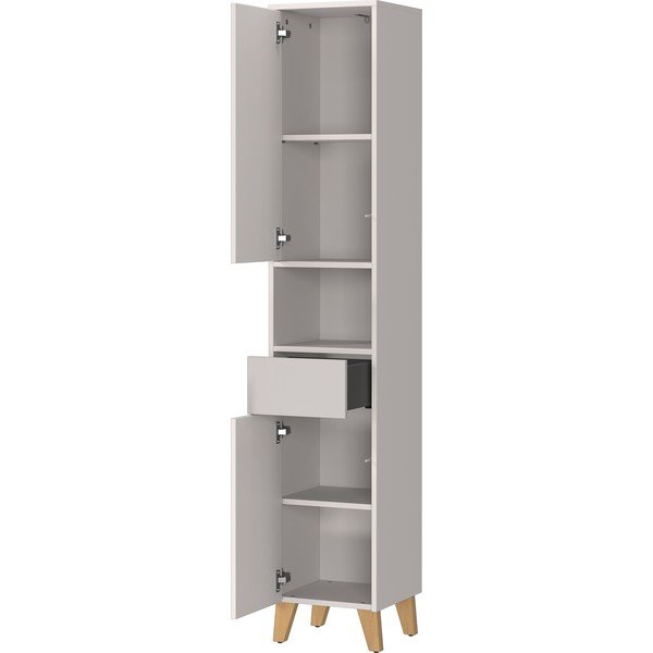 Kreminės spalvos matinis aukšta vonios daiktadėžė 33x181 cm Arnea – Germania-image-3