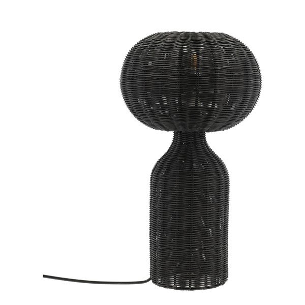 Stalinis šviestuvas juodos spalvos (aukštis 43 cm) su rotango gaubtu Werna – Villa Collection-image-3