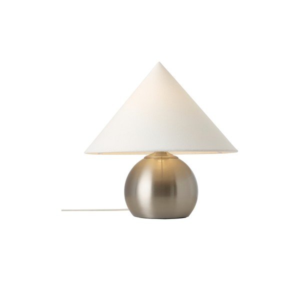 Baltos spalvos/blizgios sidabrinės spalvos iš tekstilės stalinis šviestuvas (aukštis 38 cm) Connie – Ellos Home-image-3