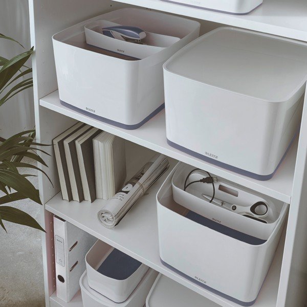 Balta laikymo dėžė su dangčiu Leitz Office, 18 l talpos-image-1