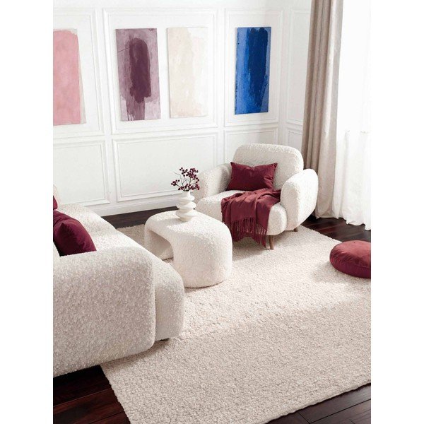 Rankų darbo dramblio kaulo spalvos iš boucle kilimas 120x170 cm Notting Hill Portobello – Ted Baker-image-1