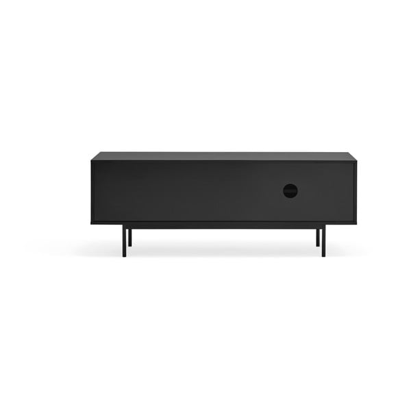 TV spintelė juodos spalvos/natūralios spalvos iš ąžuolo 140x52 cm Sierra – Teulat-image-4