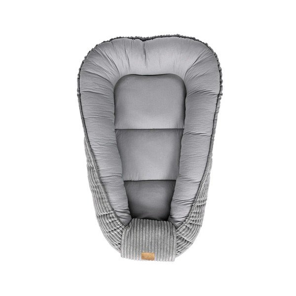 Pilkos spalvos vaikiškas lopšys 55x83 cm – Meowbaby-image-1
