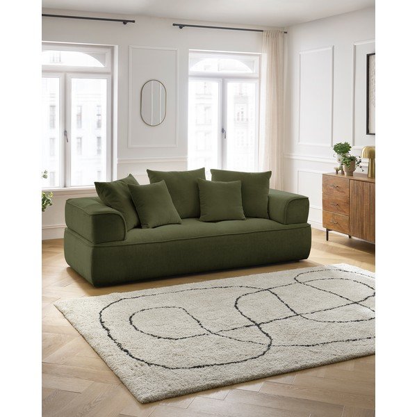 Žalios spalvos iš šenilinio audinio sofa 237 cm Whesley – Bobochic Paris-image-1