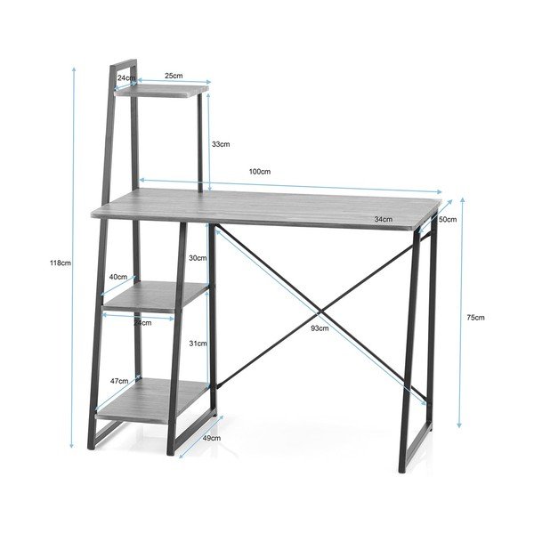 Rašomasis stalas 50x102 cm Bren – Homede-image-3