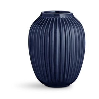Tamsiai mėlyna akmens masės vaza Kähler Design Hammershoi, 25 cm aukščio