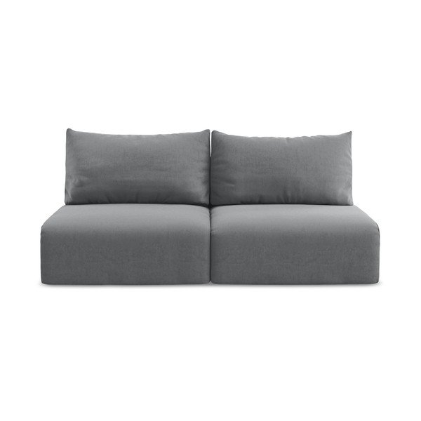 Pilkos spalvos sulankstoma/su sandėliavimo vieta sofa iš velveto 216 cm Kalena – Makamii