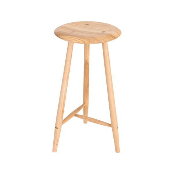 Natūralios spalvos iš ąžuolo masyvo baro taburetė (sėdynės aukštis 65 cm) Blanc – Gazzda-image-3