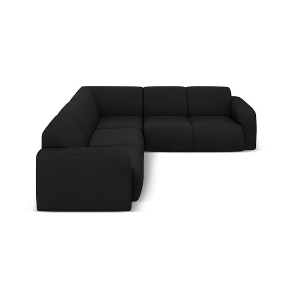 Kampinė sofa juodos spalvos (kintama/„L“ formos) Molino – Micadoni Home