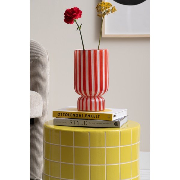 Raudonos spalvos iš stiklo  vaza (aukštis 26 cm) Rayado Retro – PT LIVING-image-1