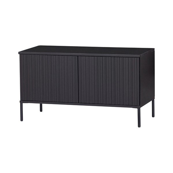 Juodos spalvos iš pušies masyvo TV spintelė 100x56x44 cm Gravure – WOOOD-image-2