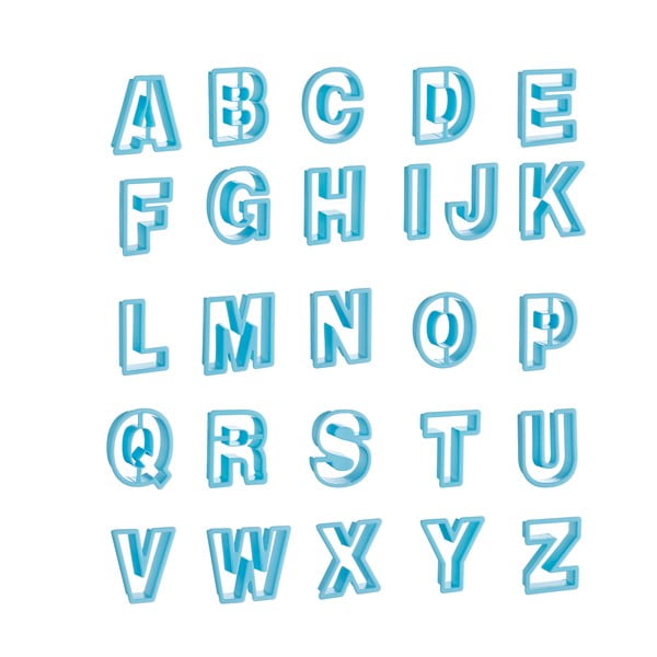 26 "Mason Cash" abėcėlės raidžių formos sausainių formų formų rinkinys