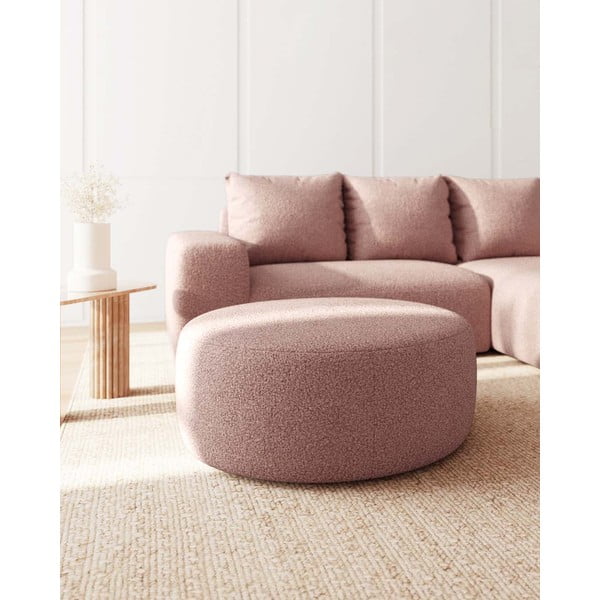Pufas šviesiai rožinės spalvos iš boucle Feiro – MESONICA-image-2