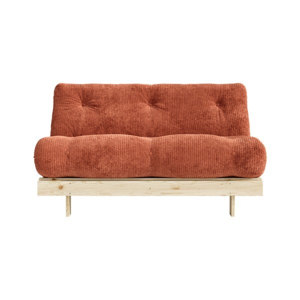 Terakotos spalvos sulankstoma sofa iš kordinio velveto 140 cm Roots – Karup-image-3