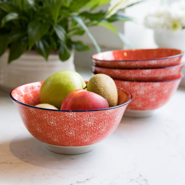 Raudonas keraminis dubuo Kitchen Craft Floral, ø 16 cm-image-1