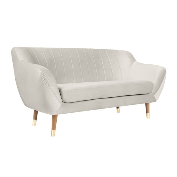 Kreminės spalvos aksominė sofa Mazzini Sofas Benito, 158 cm-image-2