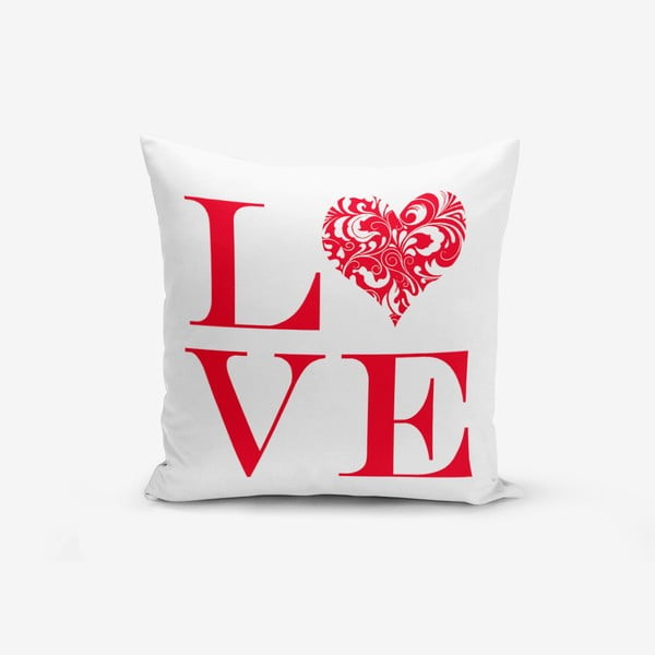 Minimalistiniai pagalvių užvalkalai Love Red, 45 x 45 cm