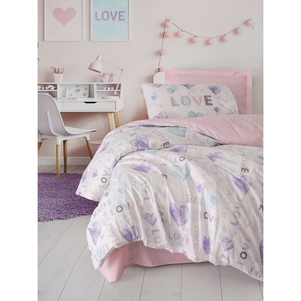Rožinės spalvos viengulė vaikiška patalynė 200x140 cm Lovella  – Mijolnir