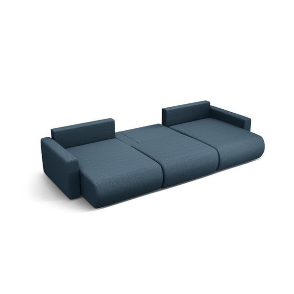 Tamsiai mėlynos spalvos sulankstoma/su sandėliavimo vieta kampinė sofa („U“ formos) Belfast – Cosmopolitan Design-image-2