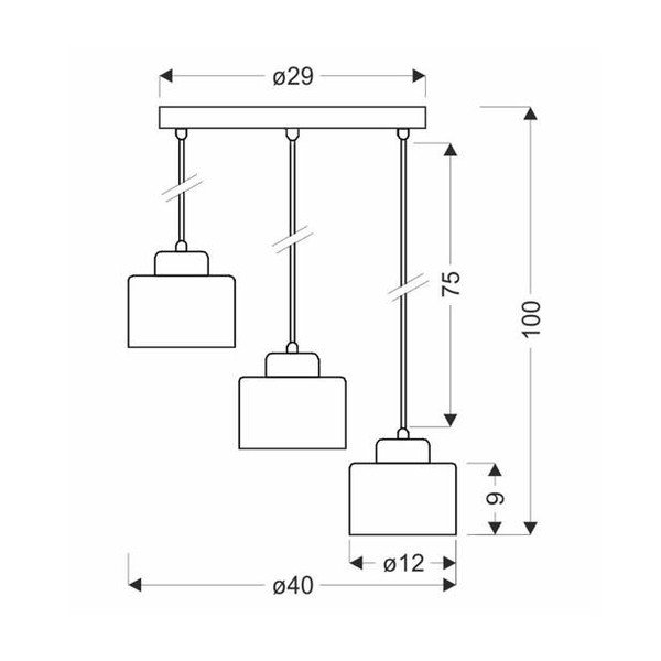 Juodo metalo pakabinamas šviestuvas Wama - Candellux Lighting-image-1