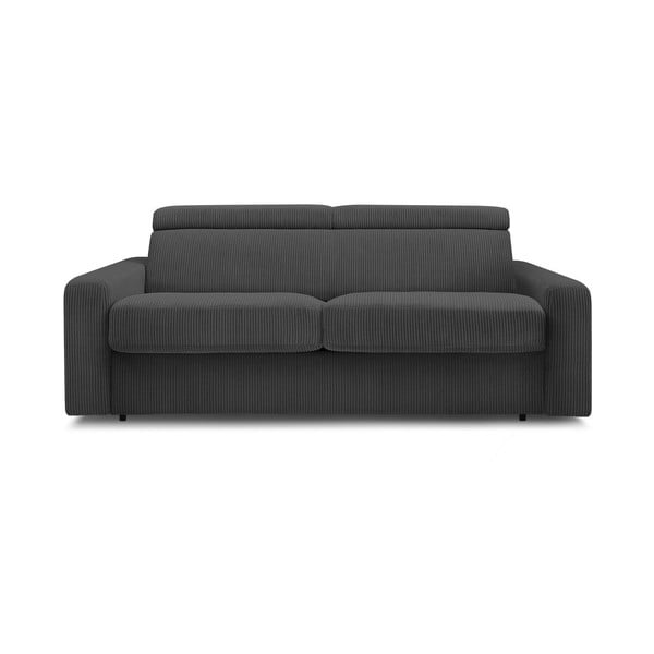 Iš kordinio velveto sulankstoma sofa tamsiai pilkos spalvos 195 cm Monaco – Bobochic Paris