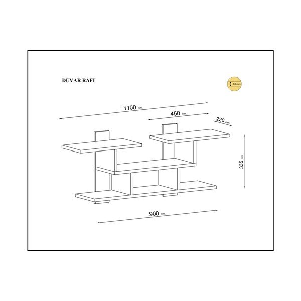 Balta natūrali dviaukštė lentyna pušies dekore Mint - Gauge Concept-image-2