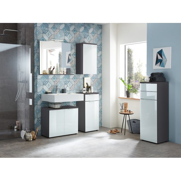 Sieninis veidrodis su apšvietimu/su lentyna 76x75 cm – Germania-image-2