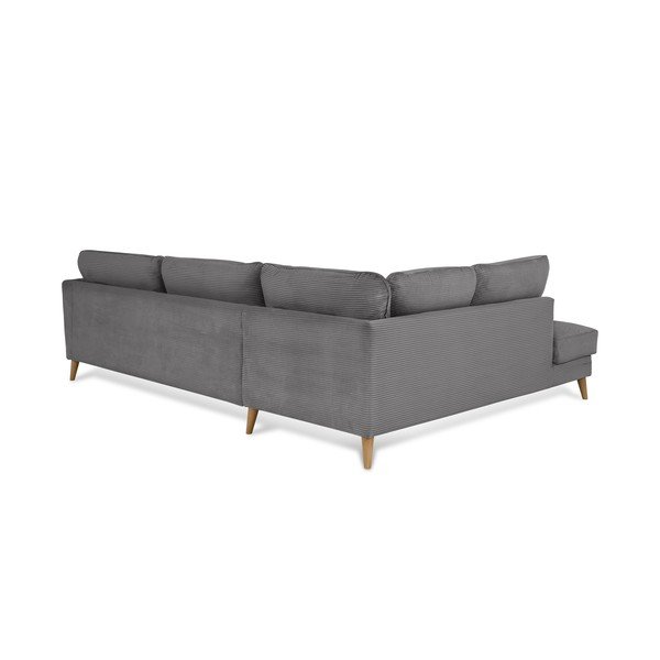 Iš kordinio velveto kampinė sofa tamsiai pilkos spalvos (su kairiuoju kampu) Paris – Scandic-image-3
