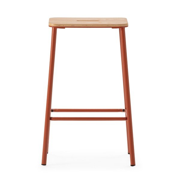 Raudonos plytų spalvos baro kėdžių komplektas 2 vnt. (sėdynės aukštis 65 cm) Abba – Marckeric-image-3