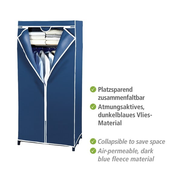 Wenko mėlyna medžiaginė spinta, 160 x 50 x 75 cm-image-4